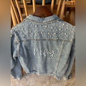 Wifey denim jacket, like new size Medium